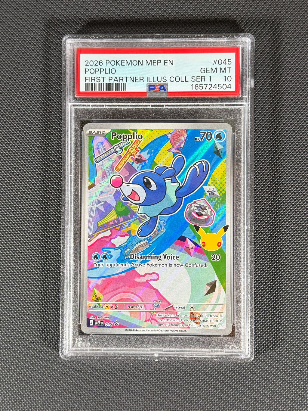 Rowlet #043, Litten #044, Popplio #45 in PSA 10's